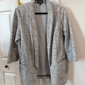 Express Black and White Textured Blazer